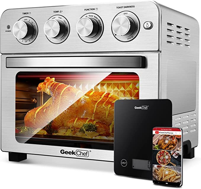 Geek Chef Air Fryer, 7-in-1 Air Fryer Oven, 6 Slice 24QT Air Fryer Toaster Oven Combo, Roast, Bak... | Amazon (US)