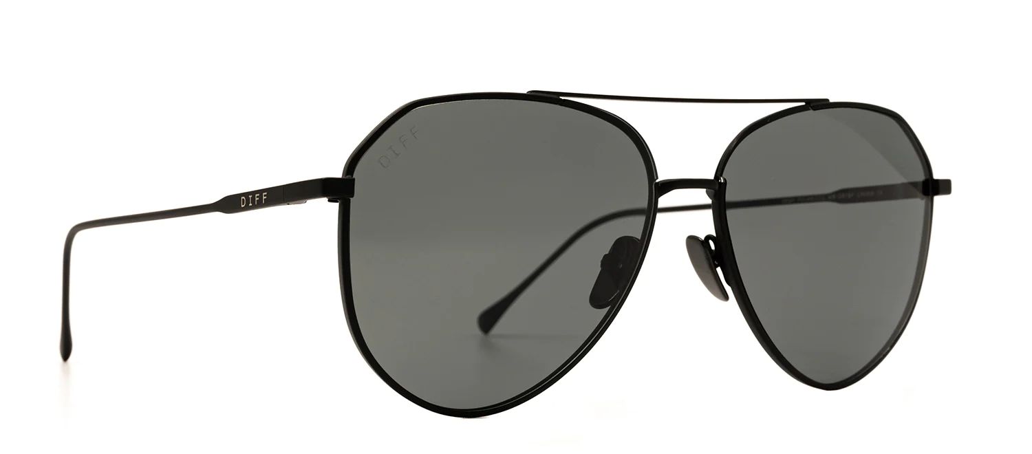 DIFF Dash Black Aviator Polarized Sunglasses | SOLSTICE