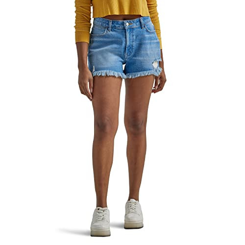 Wrangler Women's Mid-Rise Vintage Denim Short, Light Wash, 18 | Amazon (US)