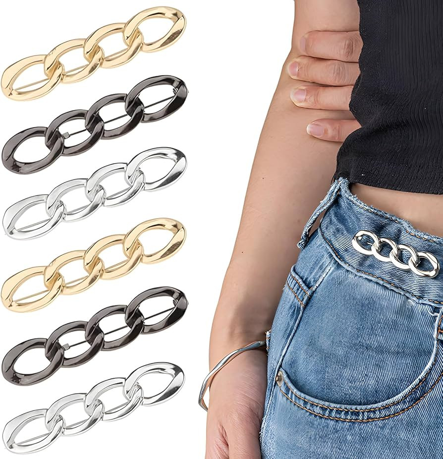 6-Pack Adjustable Waistband Clips for Trousers & Skirts, Secure Fit Tailoring Clips for Jeans & F... | Amazon (UK)