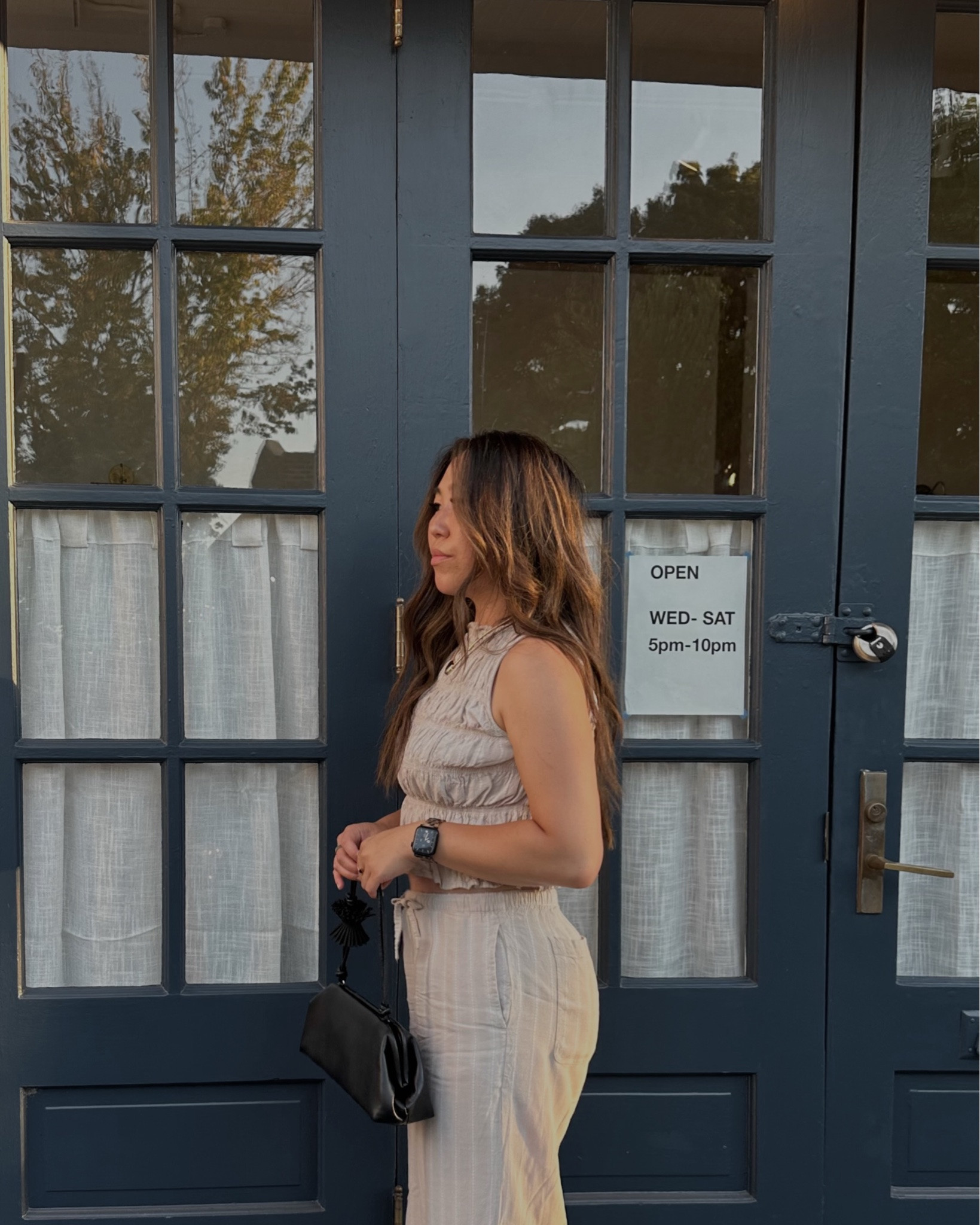 summer sets & French countryside daydreams. ✨ @mareeportland is an absolute dream come true, bringing coastal French, Spanish, and Basque magic right in our own neighborhood. And I mean... hello, gorgeous @taylorshellfish. 🦪🥂
@Splendid 
### summer style, minimal style, outfit inspo, elevated casual, monochrome outfits, new restaurant Portland