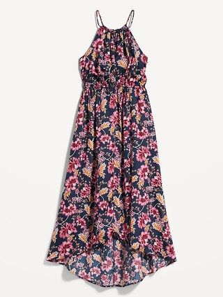 Matching Waist-Defined Floral Halter Satin Maxi Dress for Women | Old Navy (US)