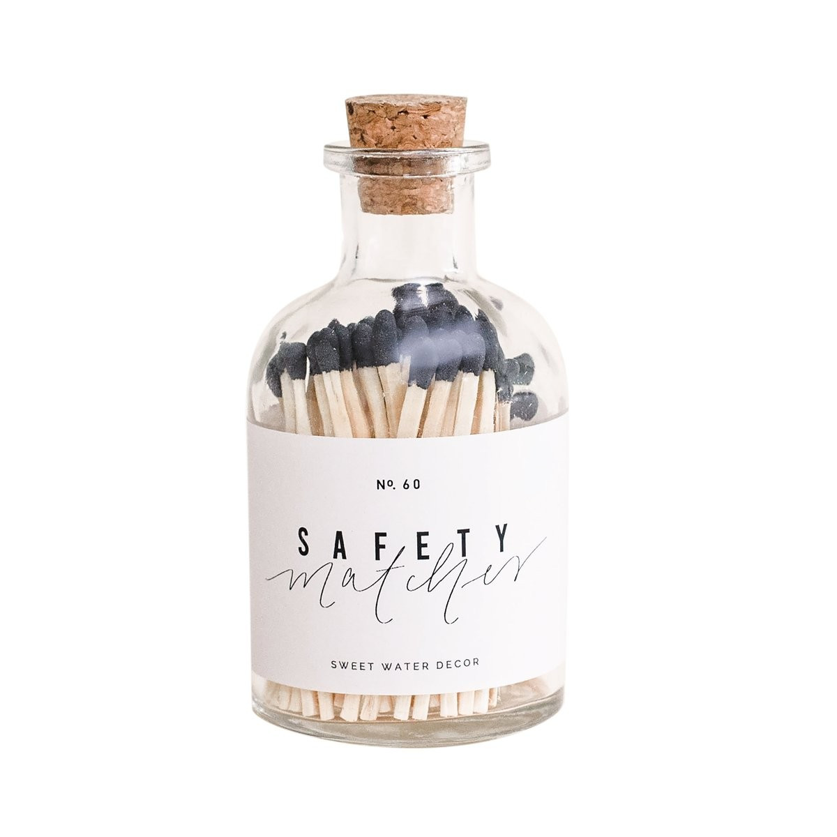 Black Small Safety Matches - Apothecary Jar | Sweet Water Decor, LLC