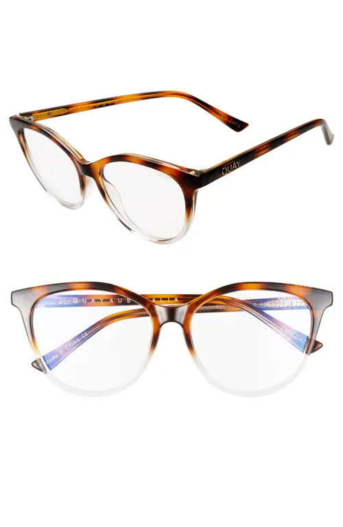 Quay Australia All Nighter 50mm Blue Light Filtering Glasses in Clear Tortoise/Blue Light at Nordstr | Nordstrom