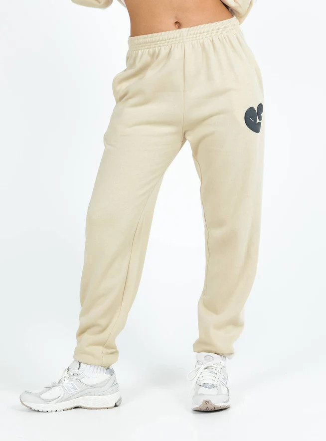 Princess Polly Track Pants Bubble Text Stone / Slate | Princess Polly AU