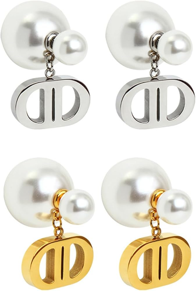 18K Gold Luxury Letter Earrings for Women and Girls | Valentines Day, Birthday Gifts, Elegant Accessories for Any Occasion | Amazon (US)