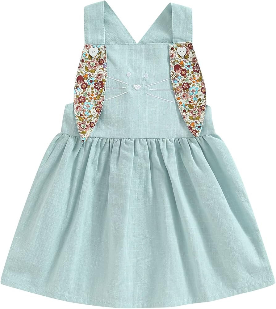 woshilaocai Toddler Baby Easter Outfits Girls Sleeveless Romper/Dress Retro Bunny Spring Matching... | Amazon (US)