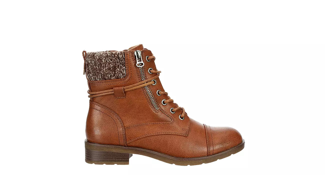 Eva & Zoe Womens Novah Combat Boot - Cognac | Rack Room Shoes