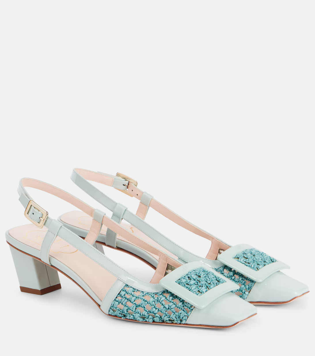 Belle Vivier 45 crochet leather slingback pumps | Mytheresa (US/CA)