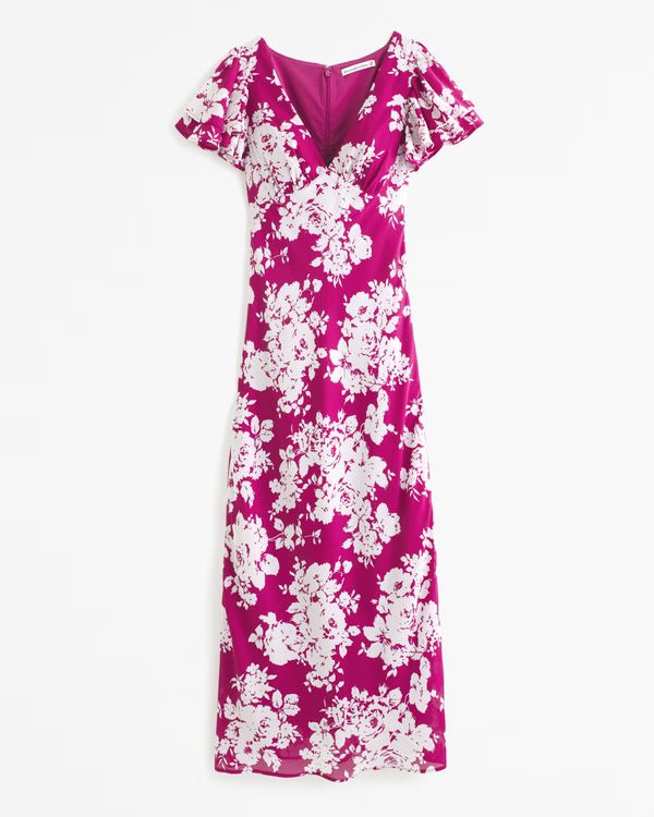 Women's Ruffle Sleeve Slip Maxi Dress | Women's Dresses & Jumpsuits | Abercrombie.com | Abercrombie & Fitch (US)