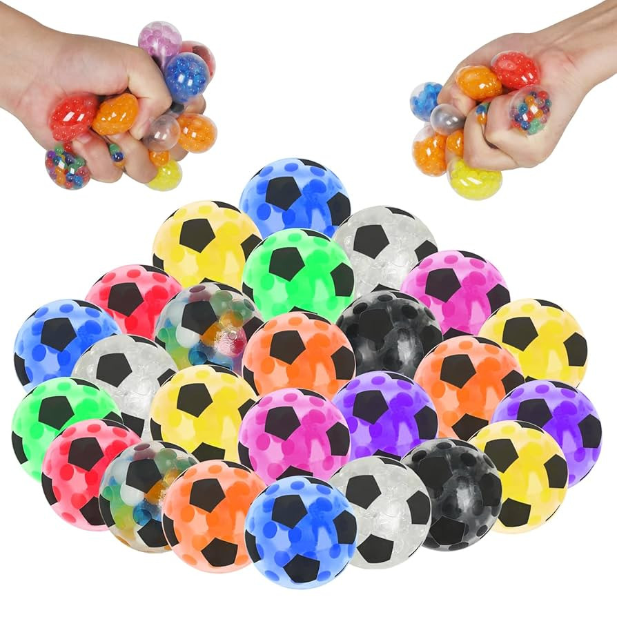 20 Pack Mini Stress Balls Set Fidget Toys for Adults, Colorful Soccer Squishy Squeeze Stress Reli... | Amazon (US)