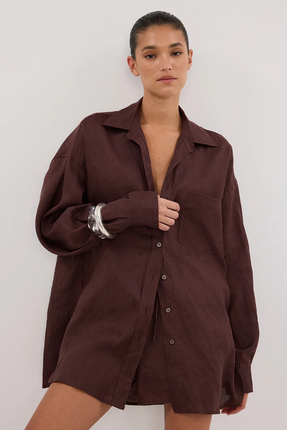 LUNE WALNUT LINEN SHIRT | DISSH