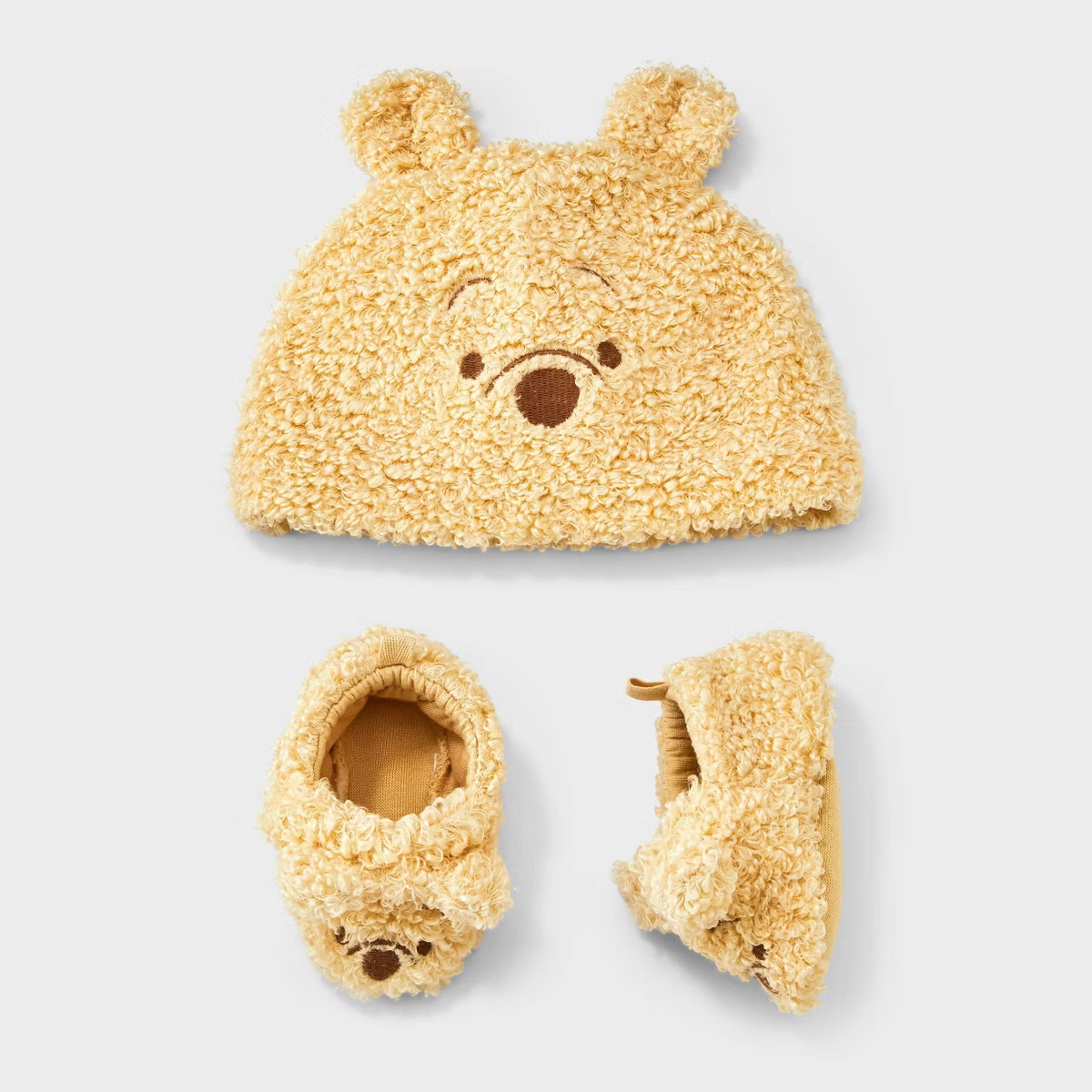 Baby Winnie the Pooh Hat and Bootie Set - Cloud Island™ Beige 0-3M | Target