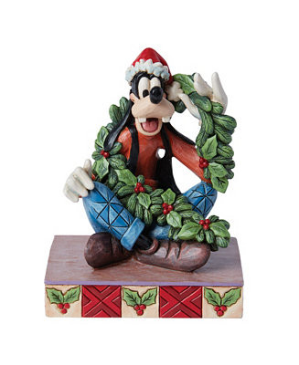 Disney Traditions Goofy with Christmas Garland Figurine | Macy's