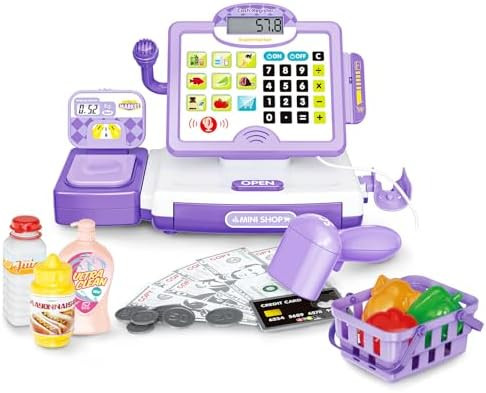FS Pretend Play Cash Register Toy Preschool Gift for Kids, Classic Count Toy with Sound, Micropho... | Amazon (US)