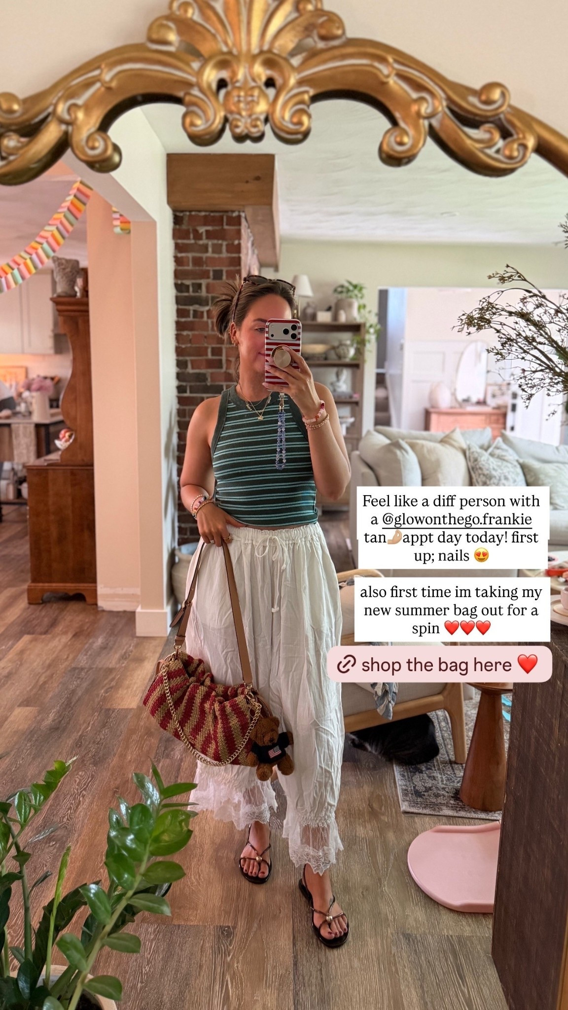 Feel like a diff person with a @glowonthego.frankie tan🤌🏼appt day today! first up; nails 😍

also first time im taking my new summer bag out for a spin ❤️❤️❤️ @coach