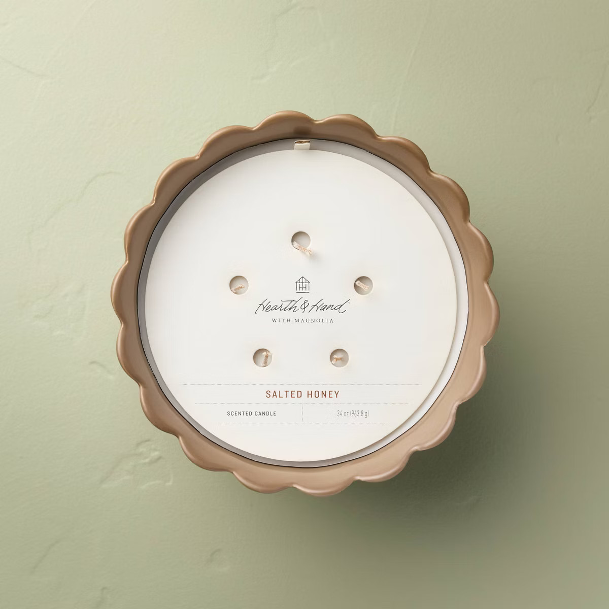 5 Wick Footed Ceramic Scalloped Rim Jar Candle 34oz - Hearth & Hand™ with Magnolia | Target