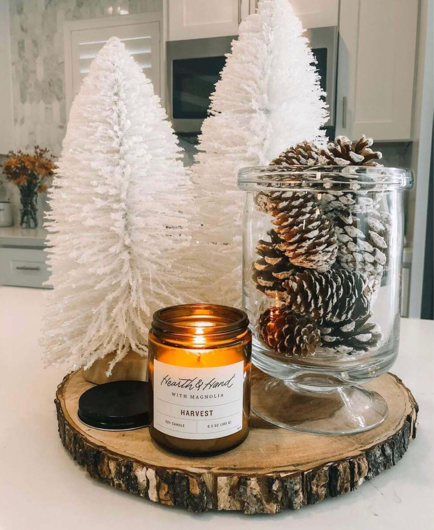 Christmas kitchen decor center piece living room coffee table Christmas tree candle 

#LTKhome #LTKHoliday #LTKSeasonal