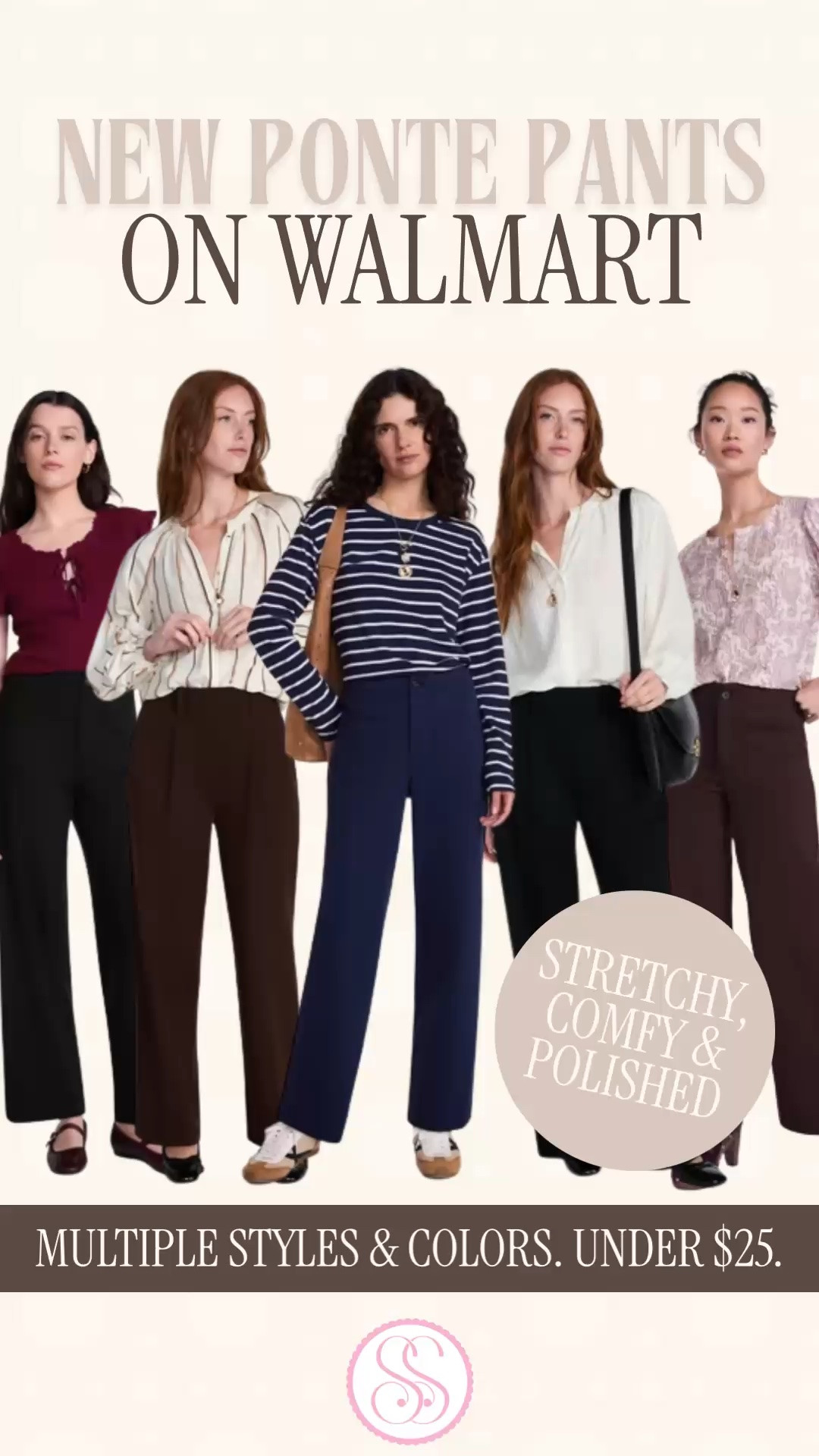 Walmart work pants | NEW pleated ponte pants | comfortable office pants | teacher outfits

The Scenario ponte pants now come in a SECOND STYLE, and this one has front pleats and a 30-inch inseam. If you’ve been looking for comfortable work pants with a more tailored trouser look, these belong on your list. Both styles are linked below. 👏

The new pleated ponte pants have a straight leg, mid-rise waist, belt loops and side pockets. That pleated front gives them a dressier finish for office outfits, while the soft, stretchy knit makes them appealing for long days at your desk or on your feet.

Both styles use the same 68% rayon, 27% nylon and 5% spandex blend for structure with stretch, and both are machine washable. Polished pants you can put in the wash are always a workwear win.

Prefer a slimmer silhouette? The original patch-pocket ponte pants have a slim straight leg, four functional pockets and elastic inside the waistband. Two options for building an affordable work wardrobe around the fit you like best.

Pair either with a cotton button-down and loafers for teacher outfits, a blouse and blazer for business casual outfits or a cozy sweater and flats for fall work outfits. Choose your favorite cut below.

Walmart ponte pants, Scenario pleated ponte pants, ponte pants women, comfortable work pants women, stretchy office pants, teacher pants women, business casual pants women, pleated work pants, straight leg work pants, 30 inch inseam pants women, mid rise trousers, patch pocket ponte pants, machine washable work pants, affordable workwear, office outfits women, teacher outfits fall, work wardrobe essentials, Walmart fashion finds, Walmart style

#WalmartFinds #WalmartStyle #PontePants #WorkPants #TeacherOutfits #WorkOutfits

#LTKWorkwear #LTKSeasonal #LTKOver40