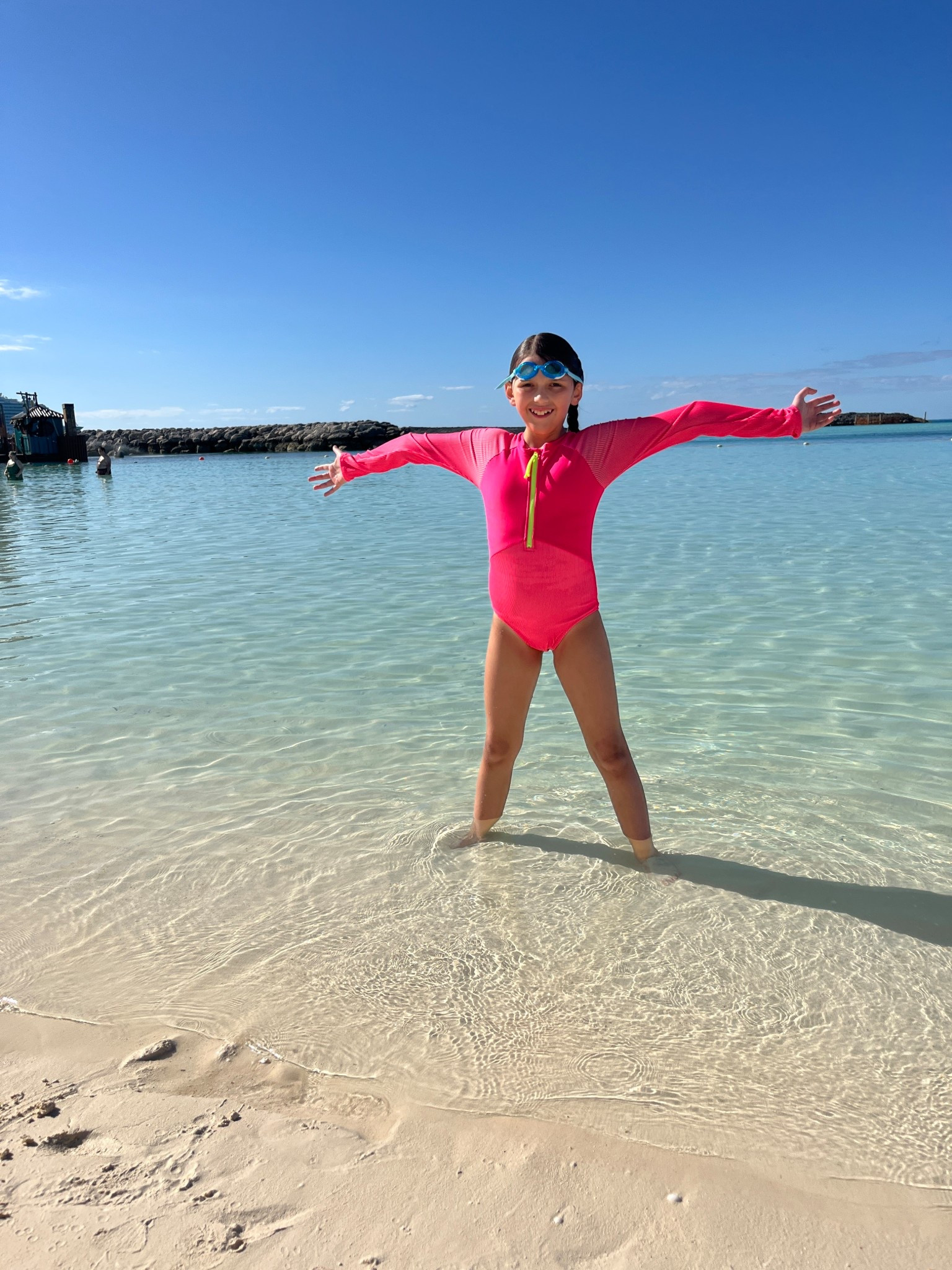 Disney cruise private island day! 🌴Love the long sleeve bathing suits for long days in sun ☀️ 

#LTKSwim #LTKKids #LTKTravel