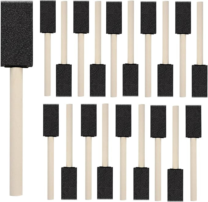 20 Pcs Foam Paint Brushes, 1'' Sponge Paint Brush, Foam Brushes for Painting, Craft, Staining, Va... | Amazon (US)