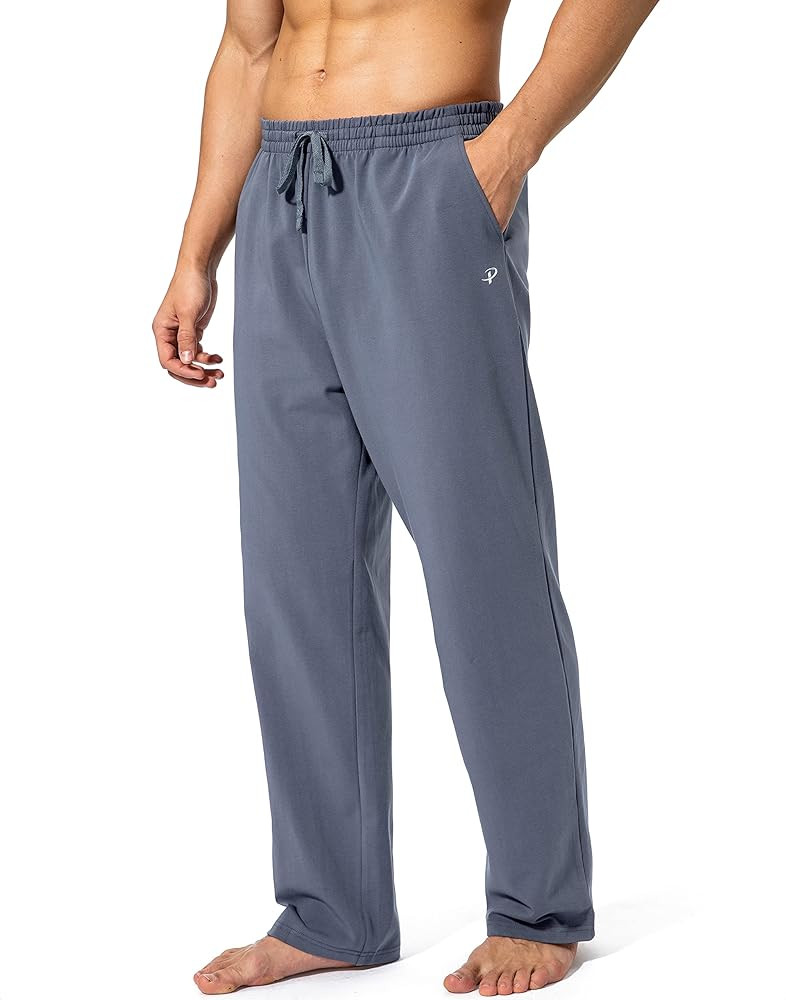 Pudolla Men's Cotton Yoga Sweatpants Athletic Lounge Pants Open Bottom Casual Jersey Pants for Me... | Amazon (US)