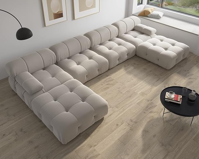 Sectional Sofa, Modular Sectional Couch with Ottomans- U Shaped Couch for Living Room, 6 Seater S... | Amazon (US)