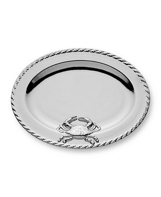 Silver Plated Crab Oval Platter | Macy's