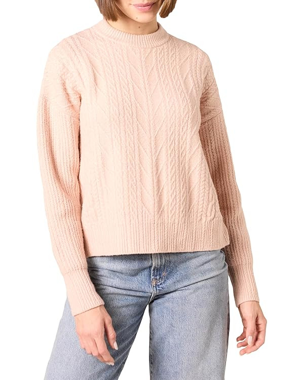 Amazon Essentials Womens Soft-Touch Modern Cable Crewneck Sweater (Available in Plus Size) | Amazon (US)