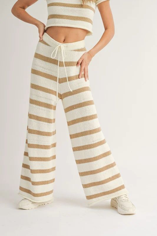 Wide Stripe Knitted Pants | TandyWear