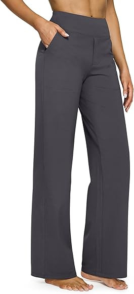 G4Free Yoga Pants Women Wide Leg Pants with Pockets High Waist Stretch Dress Casual Sweatpants Pe... | Amazon (US)