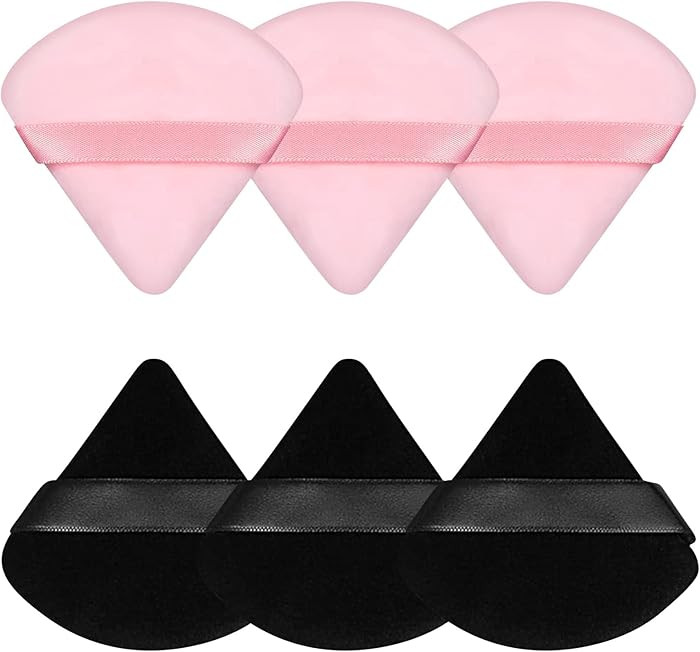 Pimoys 6 Pieces Powder Puff Face Makeup Sponge Soft Velour Triangle Powder Puffs Beauty Sponge St... | Amazon (US)