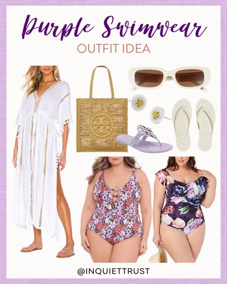 Style these floral swimsuits with this white coverup, woven hand bag, comfy sandals, flower earrings, and white sunglasses!

#beachoutfit #summerstyle #plussize #vacationoutfit

#LTKstyletip #LTKFind #LTKSeasonal