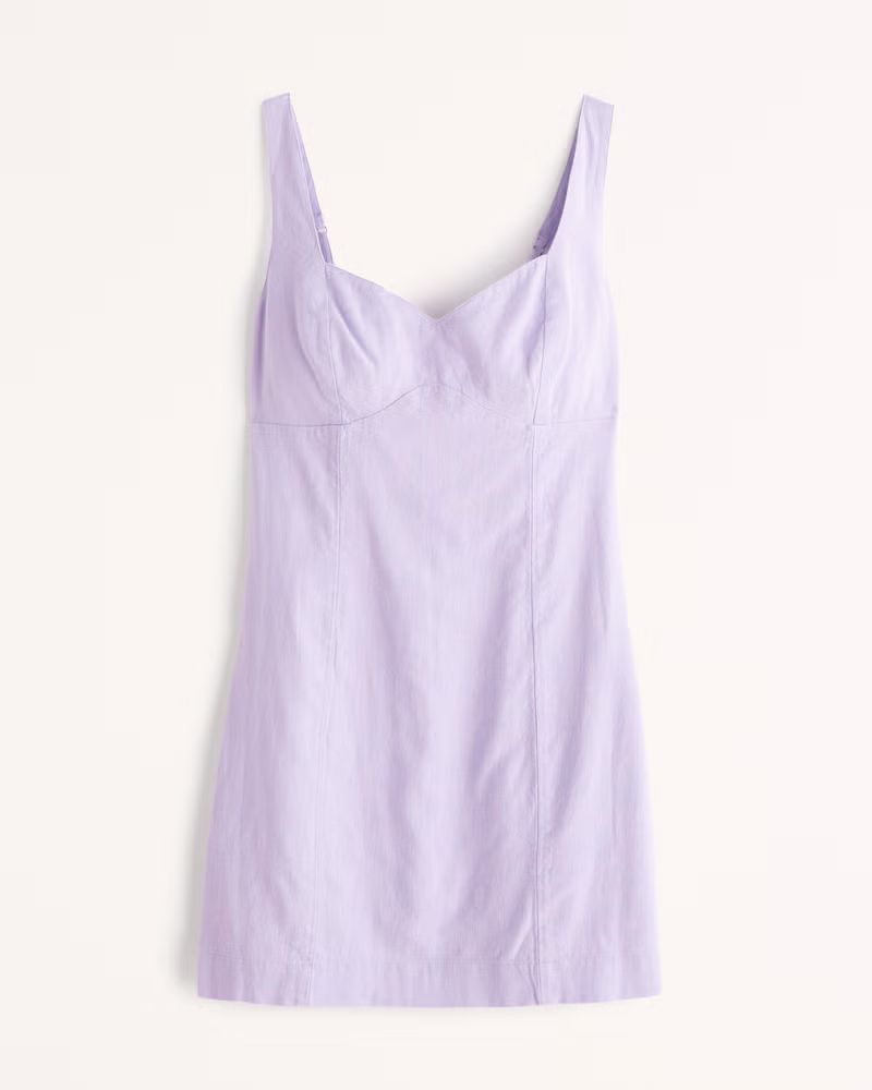 Corset Seamed Linen-Blend Mini Dress | Abercrombie & Fitch (US)