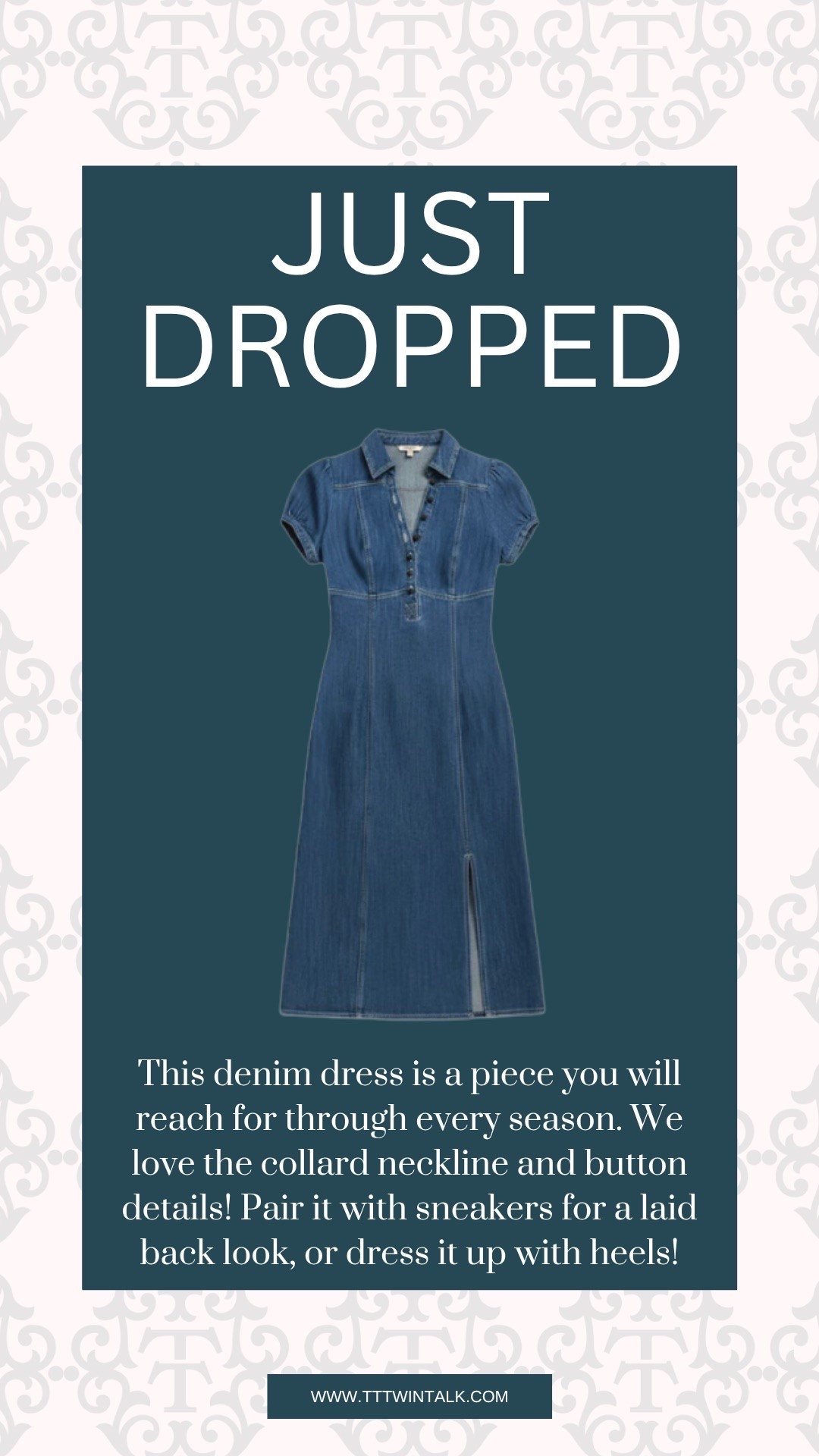 This denim dress is a piece you will reach for through every season. We love the collared neckline and button details! Pair it with sneakers for a laid back look, or dress it up with heels!

#LTKgrwm #LTKSeasonal #LTKootd