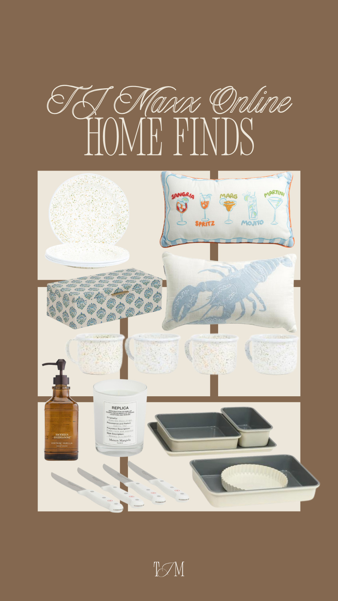 Spotted some really cute pieces like the patterned serving plates, coastal lobster pillow, the viral speckled mugs & plates, and some great kitchen finds like the baking pans and utensils. TJ Maxx always has the best random home gems and these are perfect if you’re refreshing your kitchen or adding a few fun pieces around the house.
spring outfits 2026, date night outfits, vacation outfits beach, easter basket stuffers, easter dress women, st patricks day outfit women, spring dresses, work outfits, plus size fashion, spring break outfits
tj maxx home finds, tj maxx kitchen finds, home decor finds, coastal home decor, tj maxx online finds 

 #LTKHome