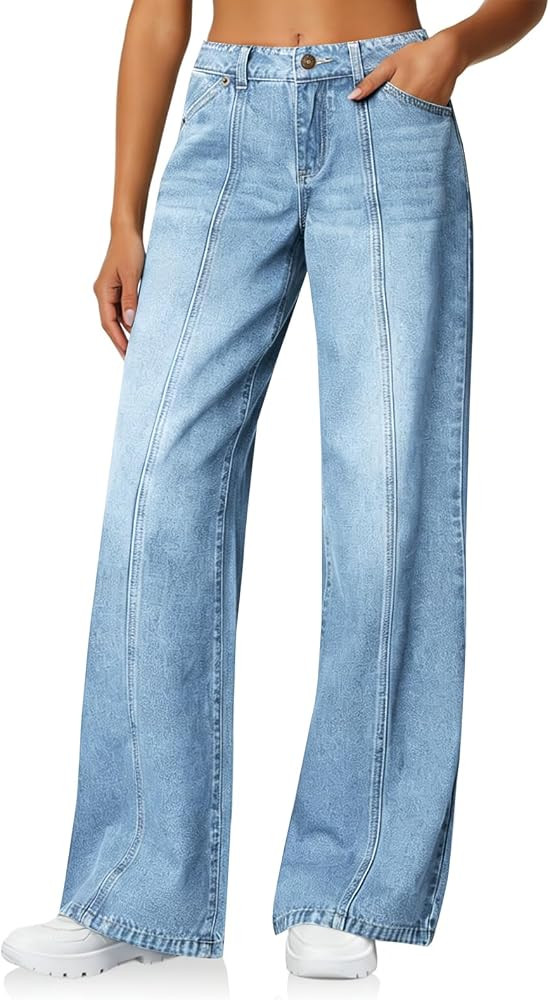 Cicy Bell Womens Wide Leg Jeans High Waisted Stretchy Baggy Denim Pants | Amazon (US)