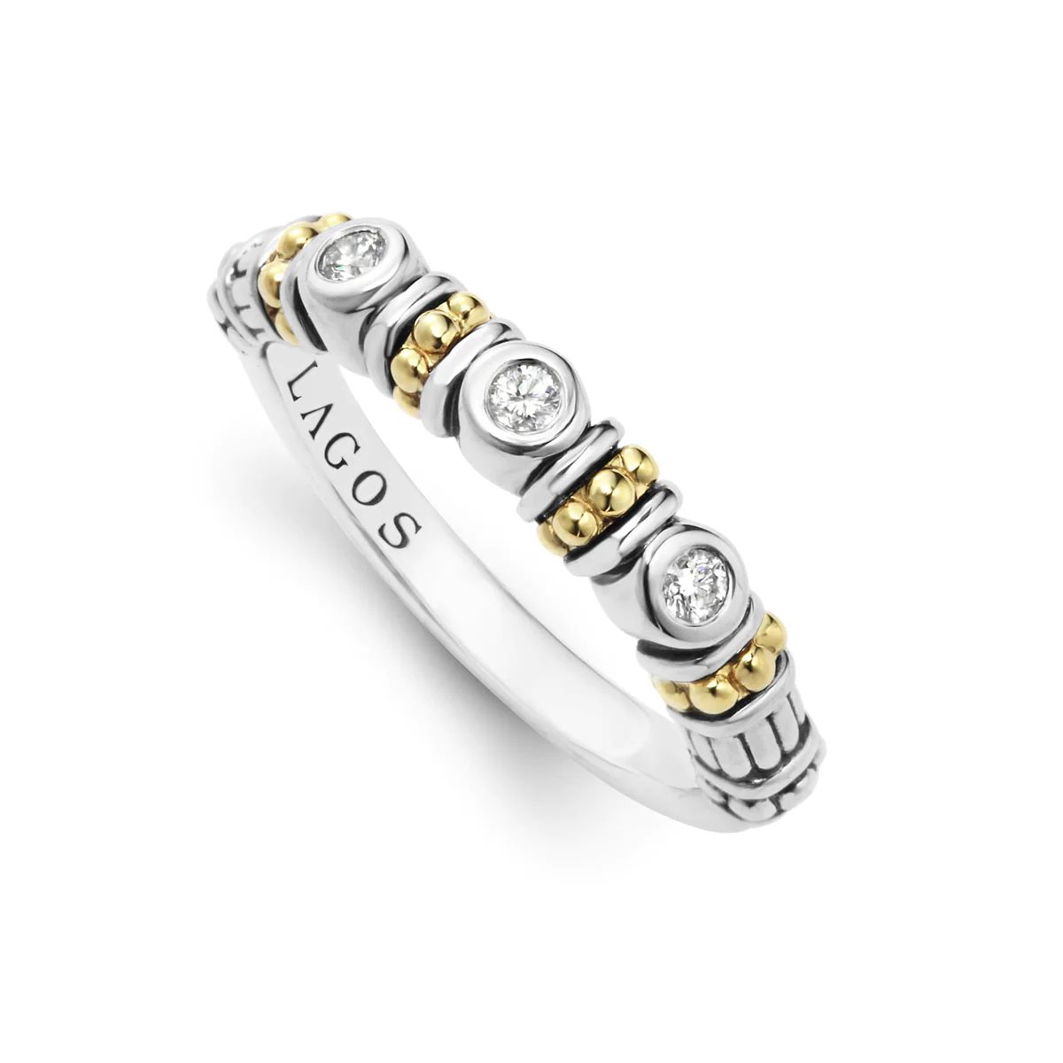 Three Diamond Stacking Ring | LAGOS