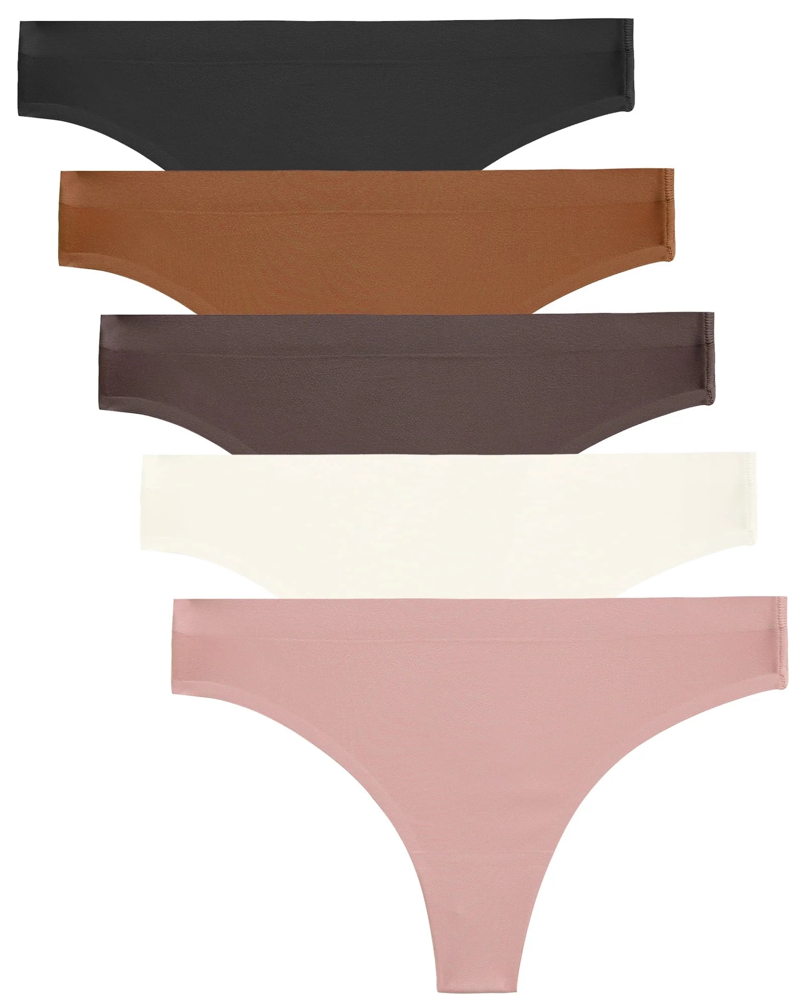 IF YOU Seamless Thong for women No Show Stretch Underwear Soft Silky Invisible Panties XS-XL 5 Pa... | Walmart (US)