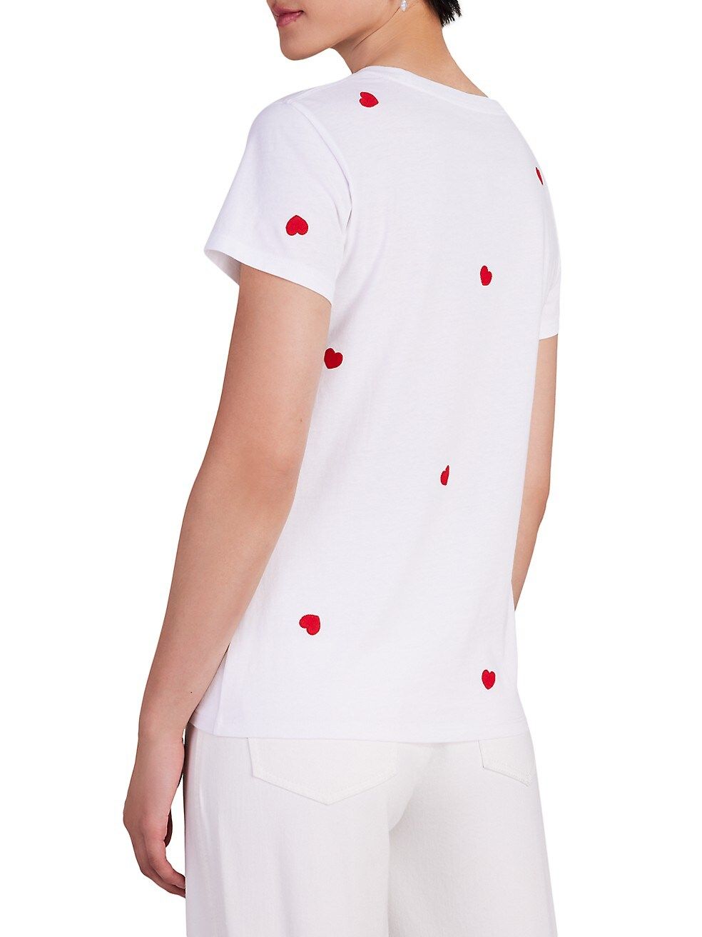 kate spade new york Embroidered Heart Cotton Pullover Tee | Saks Fifth Avenue
