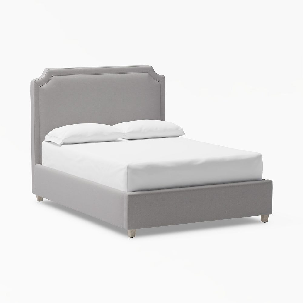 Ava Upholstered Storage Bed, Full, Lustre Velvet Light Gray | Pottery Barn Teen