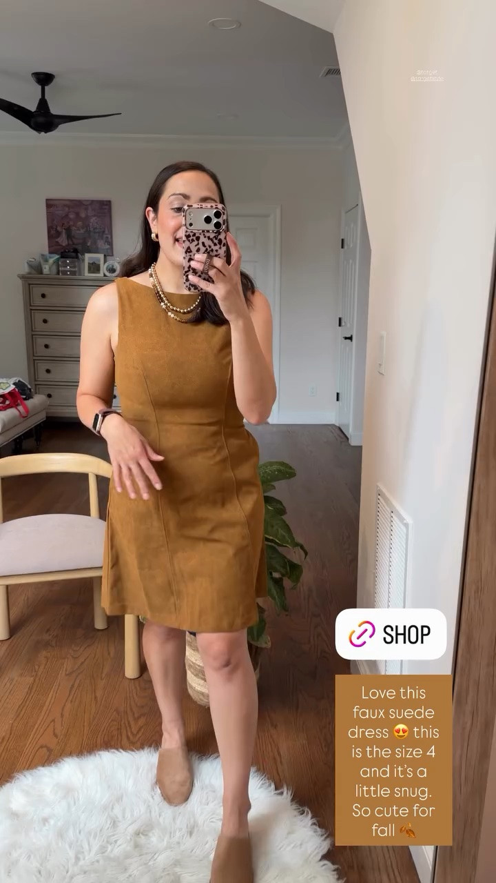 Love this faux suede dress 😍 this is the size 4 and it’s a little snug. So cute for fall 🍂 @target @targetstyle
