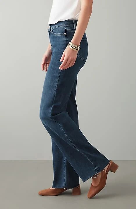 Fringe-Hem Wide-Leg Jeans | J. Jill