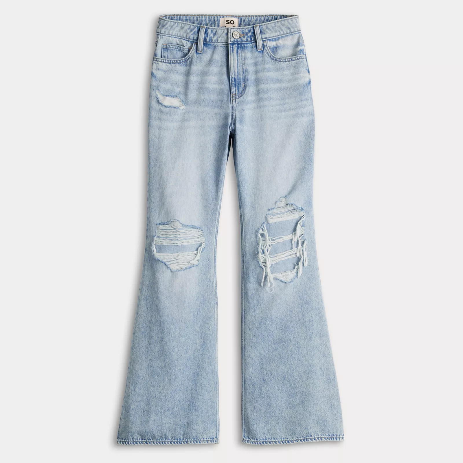 Juniors' SO® Mid Rise Slouchy Flare Jeans | Kohl's