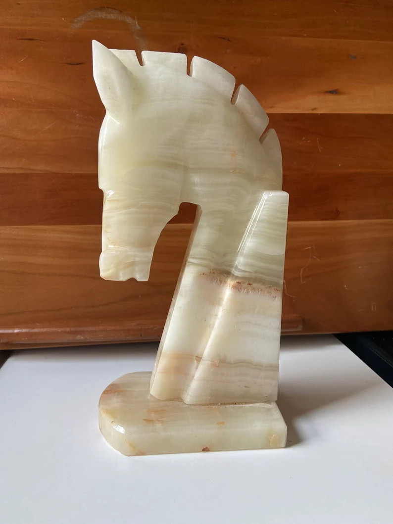 Hand Carved Onyx Horse Bookend | Etsy (US)