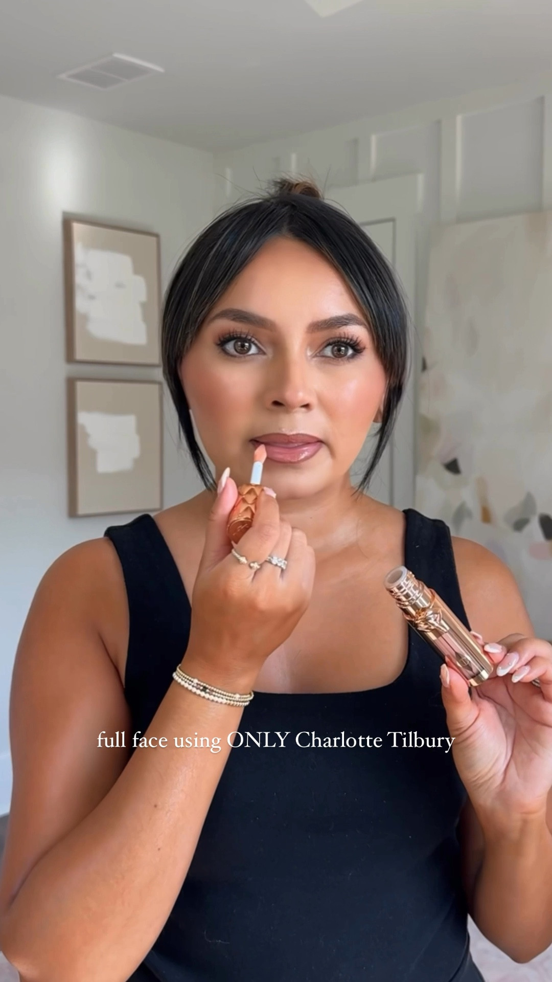 Full face - Charlotte Tilbury!
In order:
Magic cream
Flawless filter shade 4.5 medium
Foundation shade 7.5
Concealer shade 4 fair
Bronzer shade medium deep
Blush shade pillow talk 
Setting powder shade 2 medium
Eyeshadow palette shade exaggereyes 
Eyeliner shade barbarella brown 
Mascara shade super black 
Highlighter shade champagne glow 
Lip liner shade tan
Lipgloss shade nudegasm diamonds


#LTKSummerEdit 

#LTKBeauty #LTKSaleAlert