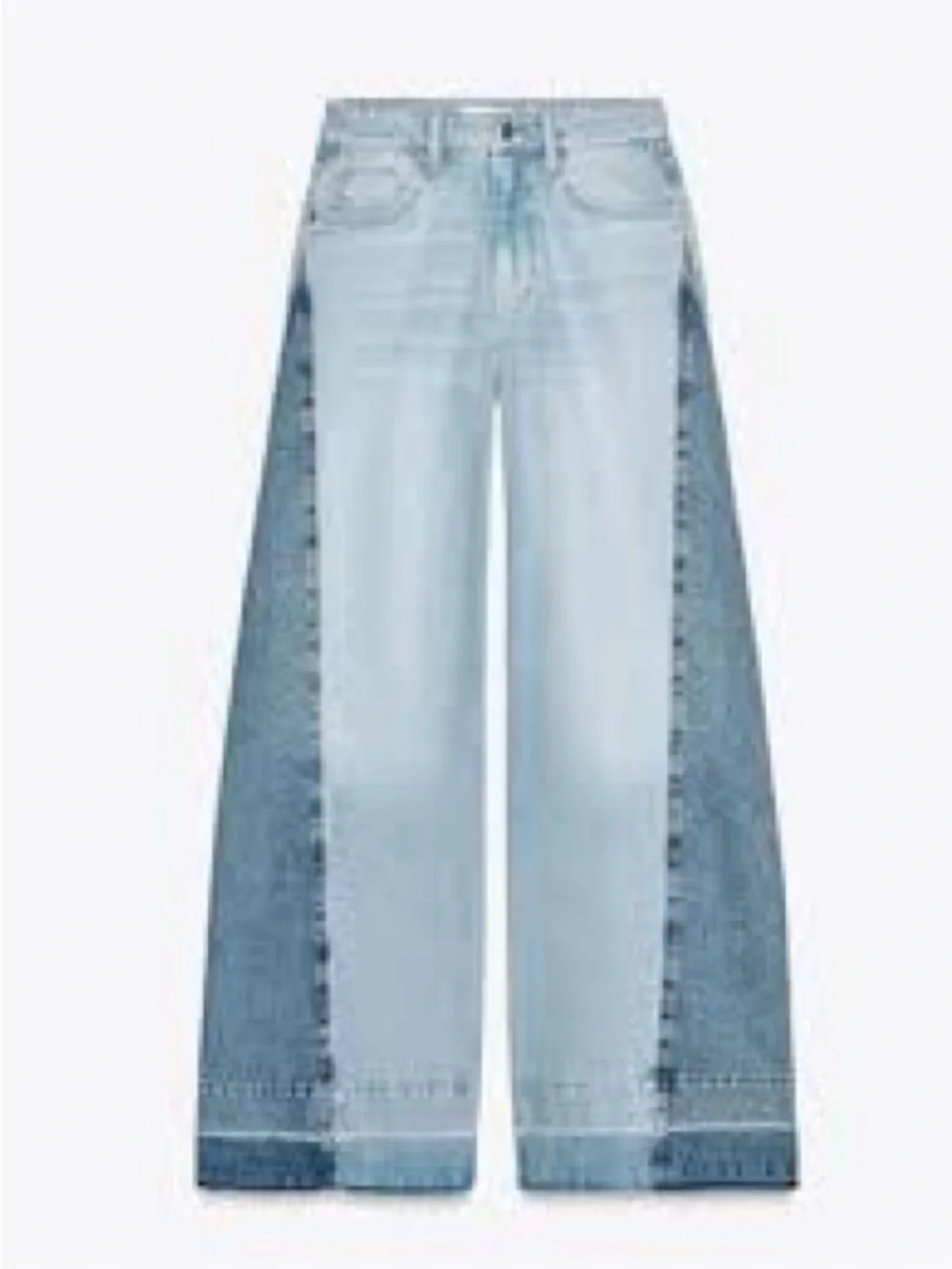ZARA CONTRAST MID-WAIST WIDE-LEG JEANS | Poshmark