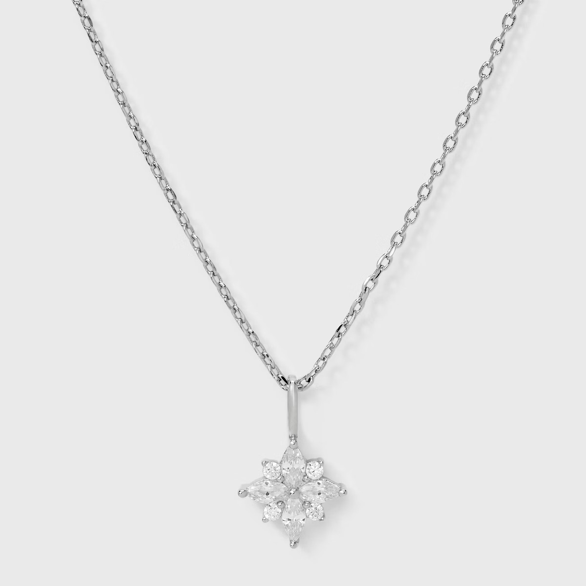 Silver Plated Cubic Zirconia Marquis Pendant Necklace - A New Day™ Silver | Target