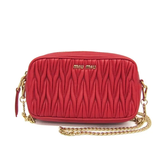 Pre-Owned Miu Miu Matelasse Chain Shoulder Mini Bag Women's Leather Pouch,Shoulder... (Good) | Walmart (US)