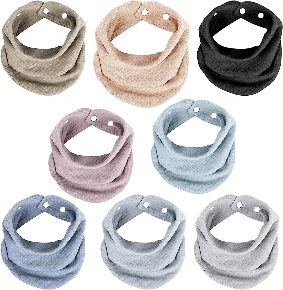 Muslin Bandana Bibs, Organic Neutral Baby Bibs for Boy Girl, Soft Absorbent Drool Bibs for Newborns  | Amazon (US)